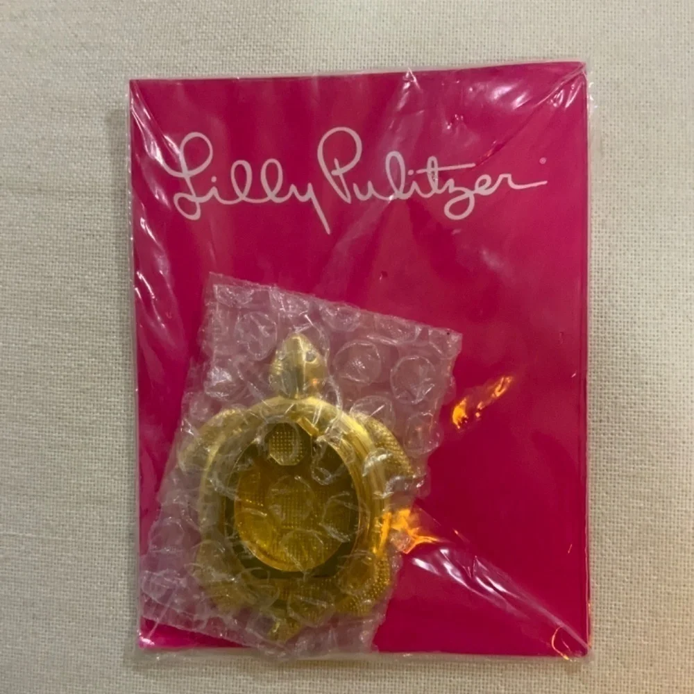 Lilly Pulitzer Gold Turtle Critter Phone Ring - NWT